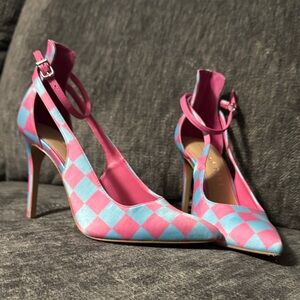 Stylish Pink and Blue Women's Heels